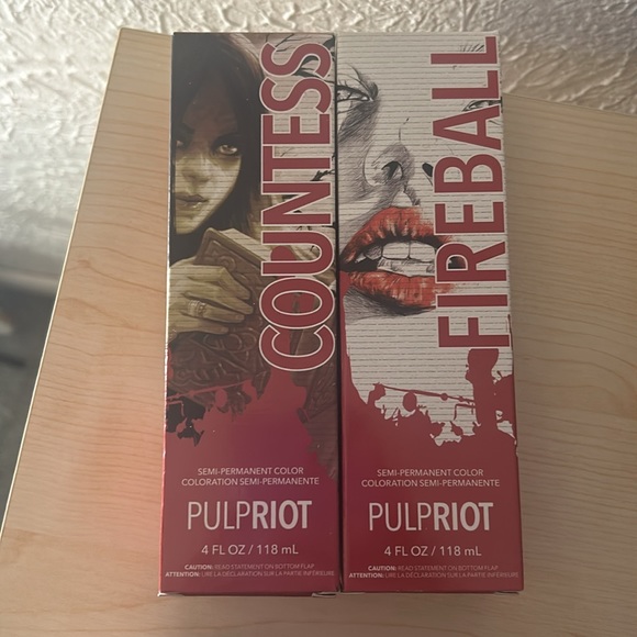 Red hair color set direct die clippies and color brush (glitter) - Picture 3 of 4